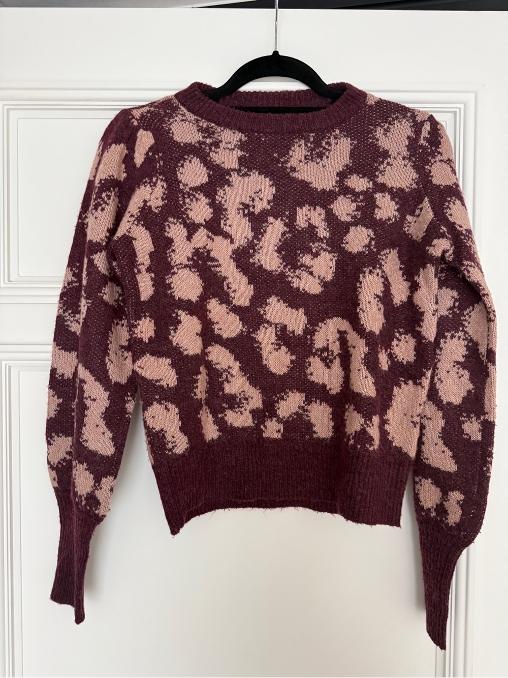 Nordstrom Mauve and Blush animal print Crewneck Sweater - Picture 2 of 4